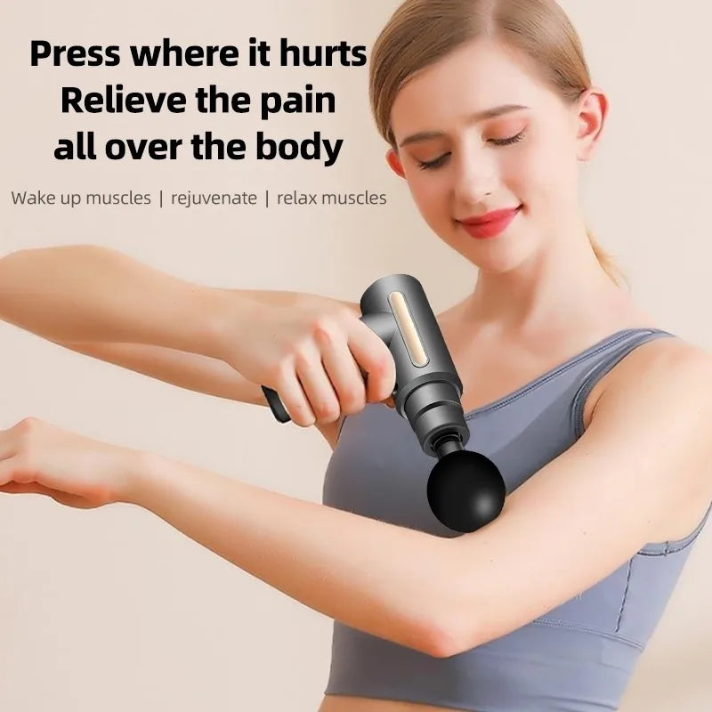 Mini Massage Gun – 6-Speed Muscle Relaxation Massager with 4 Heads for Foot, Neck & Body