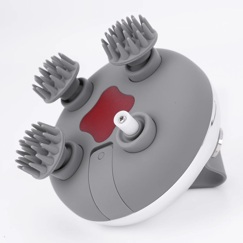 Electric Scalp Massager with 8 Silicone Massage Heads Scalp Kneading Vibrating Device IPX7 Waterproof for Body Relaxation