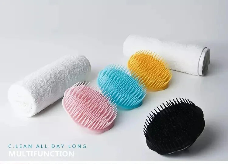 Head Massage Brush Soft Glue Shampoo Brush Bathroom Products Plastic Sanitary Comb Washing Hair Scalp Shower Silicone Hair Brush