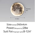 3D LED Moon Lamps 50/60/80cm Living Room Round Moon Wall Lamp Romantic Bedroom Wall Light Remote Control Dimmable Led Wall Lamp