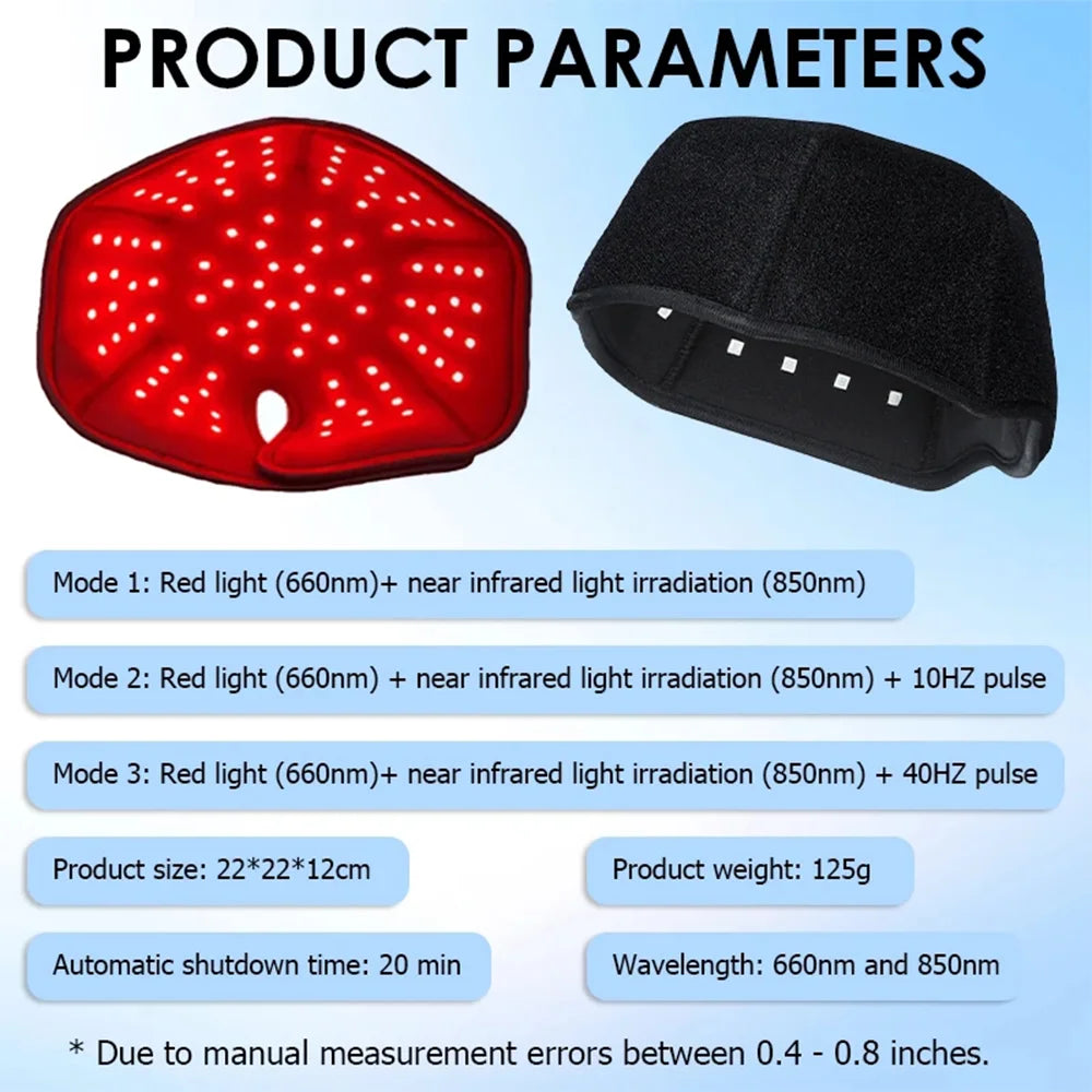 NEW 100LEDs Red Light Therapy For Hair Fast Growth Cap 3in1  Infrared Light 660nm 850nm Therapy Device For Hair Loss Treatment
