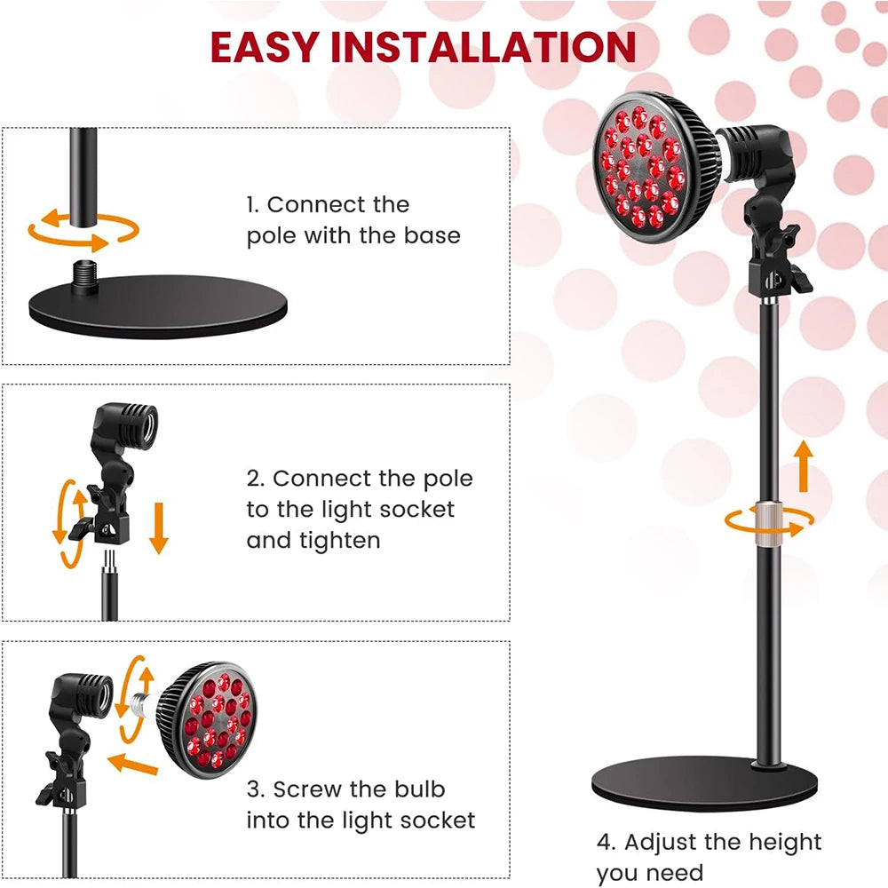 2025 LED Red Light Therapy Device 660nm&850nm Red and Infrared Bulb for Face Body Skin Care Pain Relief
