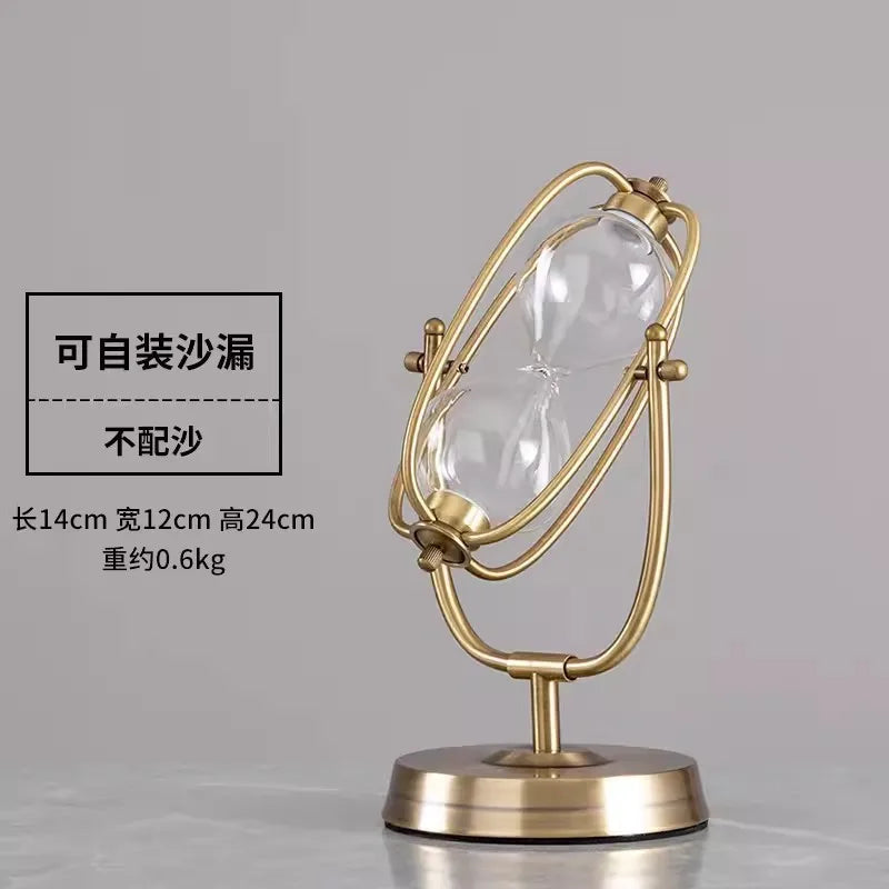 Metal Hourglass Bottle Self-contained Sand Empty Bottle Retro Bedroom Study Desk Office Decoration Creative Hourglass Clock