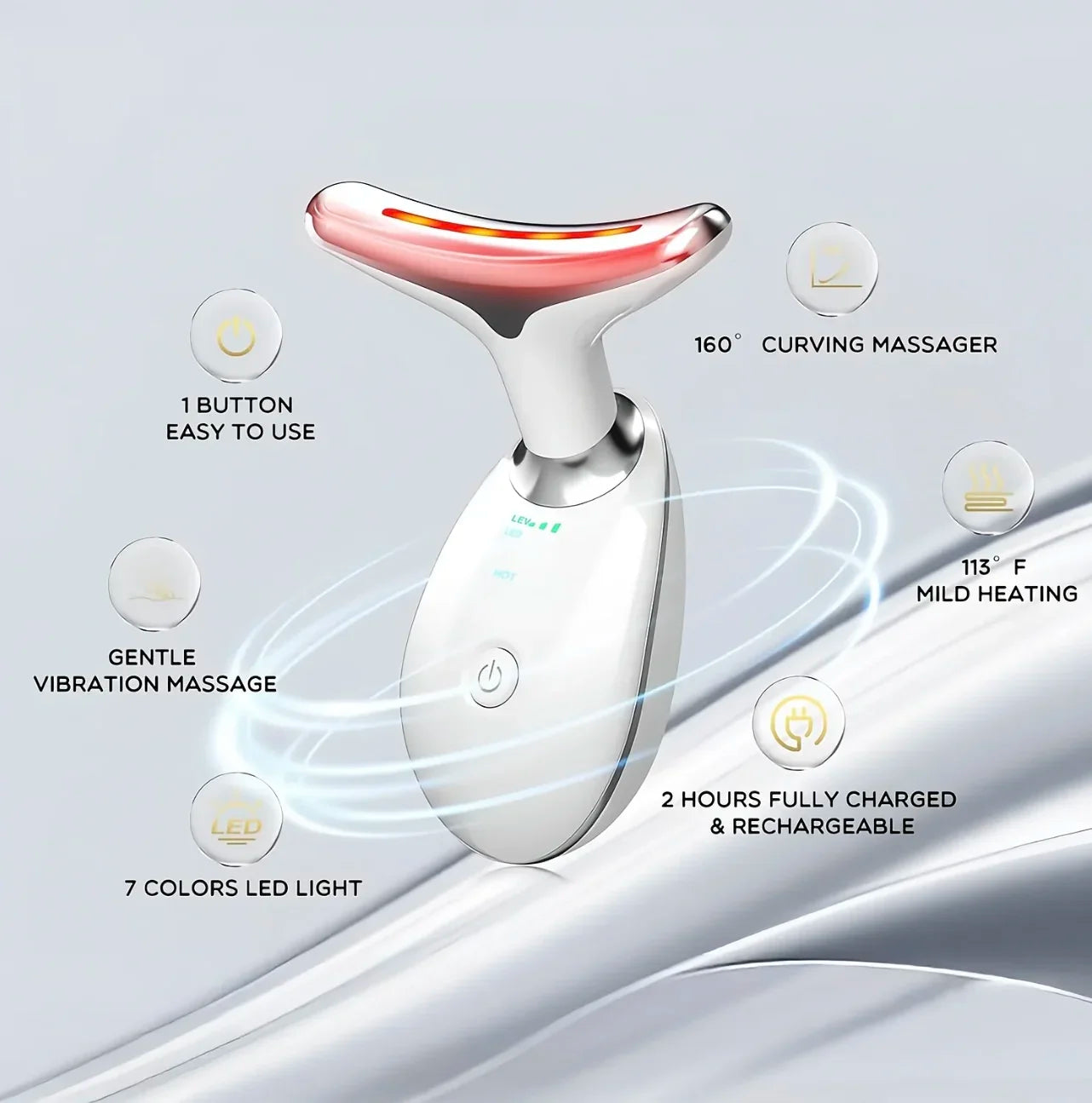 7 Color Neck Face Lifter Ems Neck Face Lifting Massager Skin Tighten Device Led Photon Therapy Anti Wrinkle Double Chin Remover