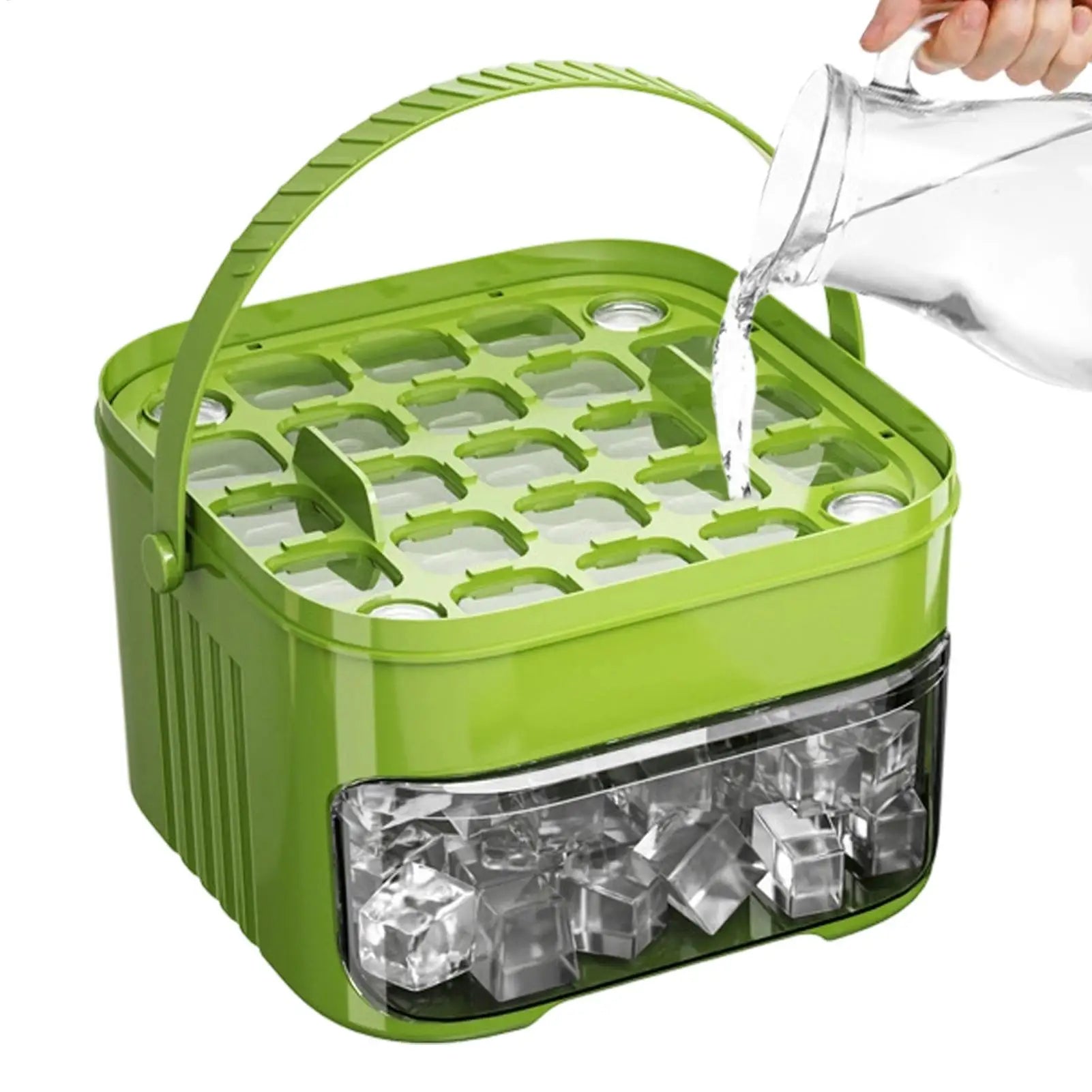 Ice Trays For Freezer With Lid & Bin, Ice Cube Tray Making 50 Pieces Ice Cubes, Easy Press To Release Ice for Home Kitchen
