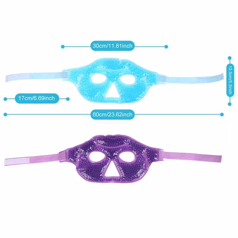 Reusable Cooling Eye Mask with Gel Beads - Visible Cold Compress for Puffy & Dry Eyes, SPA Care Essential