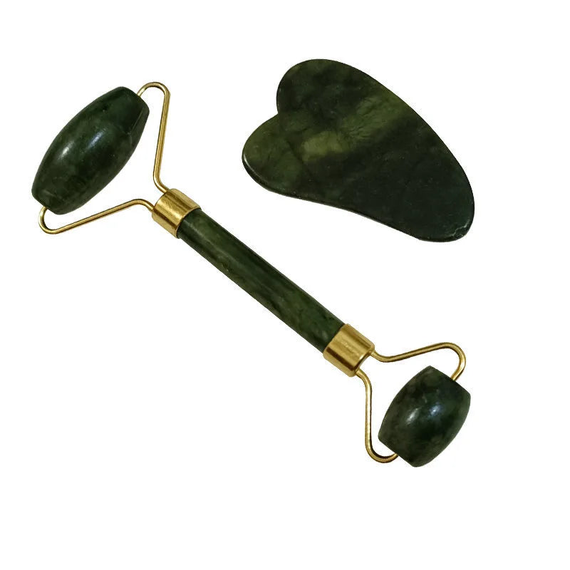 Guasha Natural Stone Massage Face Jade Roller Gua Sha Massage Tool Set for SPA Body visage rouleau de massage rouleau visage