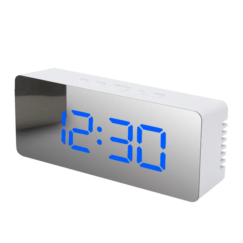 Digital Alarm Clock LED Electronic Desktop Clock with Temperature for Bedroom Home Office Teens Kids