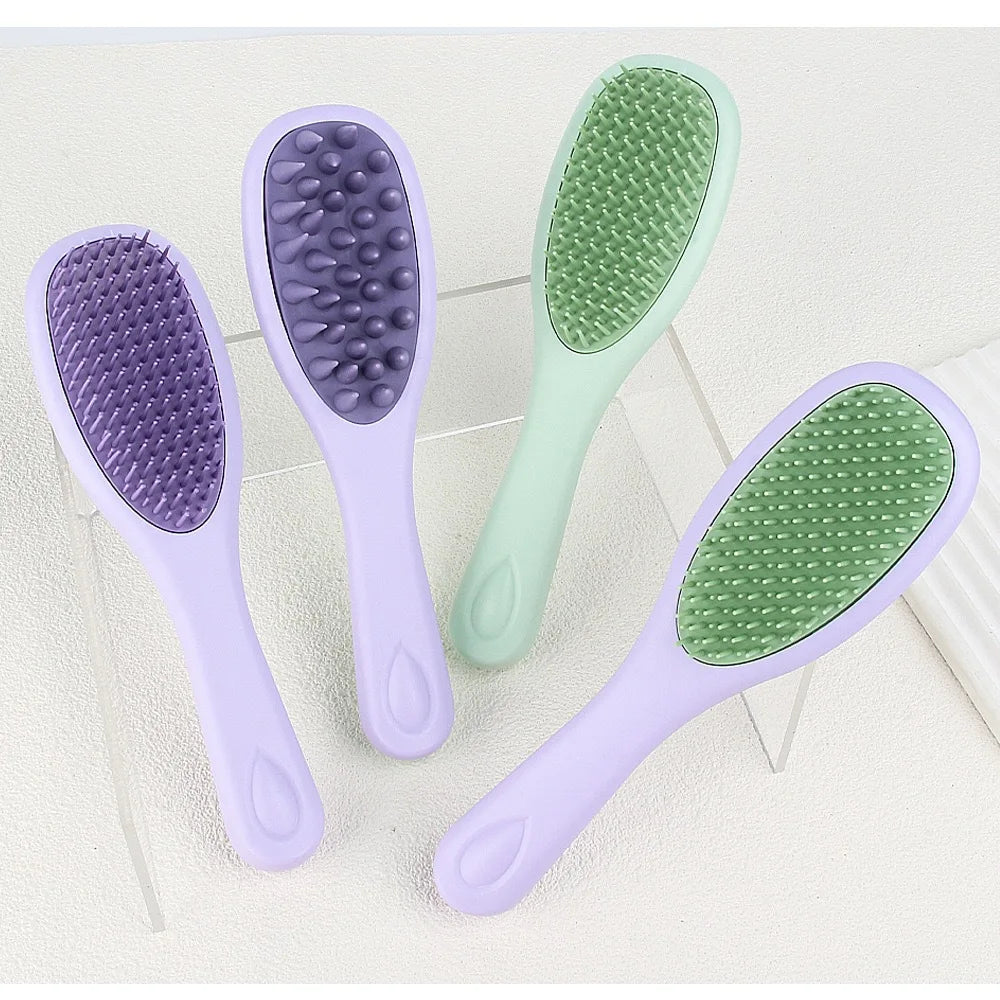 Scalp Massage Shampoo Brush Soft Bristle Hair Washing Comb Anti-Slip Handle Wet Dry Use for Exfoliating Dandruff Scalp Care Tool