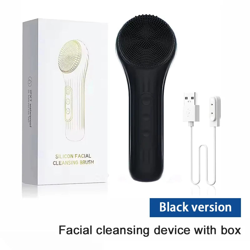 Sonic Waterproof Silicone Facial Cleansing Brush Rechargeable Vibrating Exfoliating Deep Clean Face Cleanser