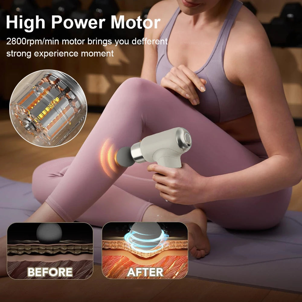Massage Gun Portable Mini Handheld Fascia Gun Deep Tissue Muscle Relaxation Adjustable Speed Fascia Gun For Body Back Neck Legs