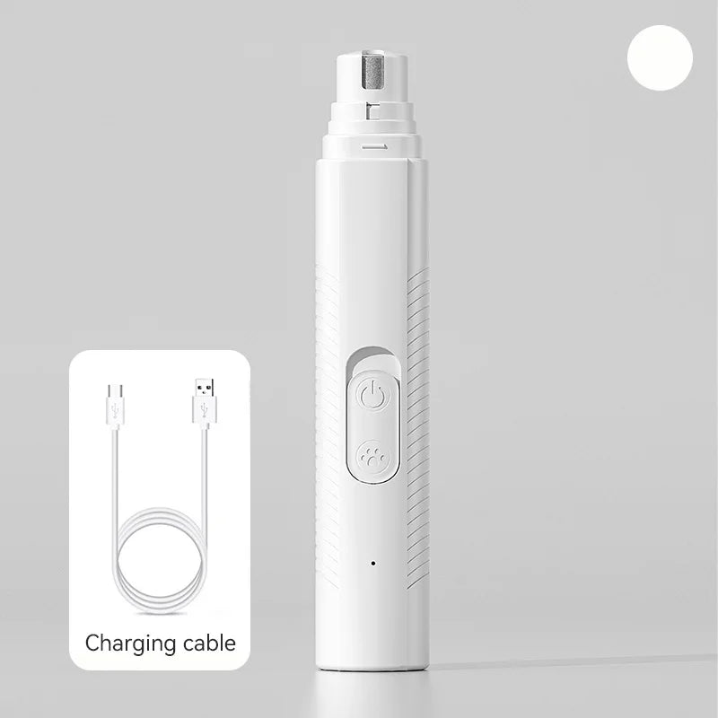 USB Rechargeable Electric Pet Nail Grinder for Dogs & Cats – Quiet Motor with Diamond Grinding Wheel