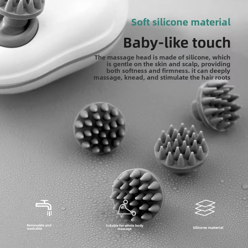 Muscle Massager Electric Head Massager Scalp Relax Kneading Scalp Massager Rechargeable Vibration Head Massage Machine Gift