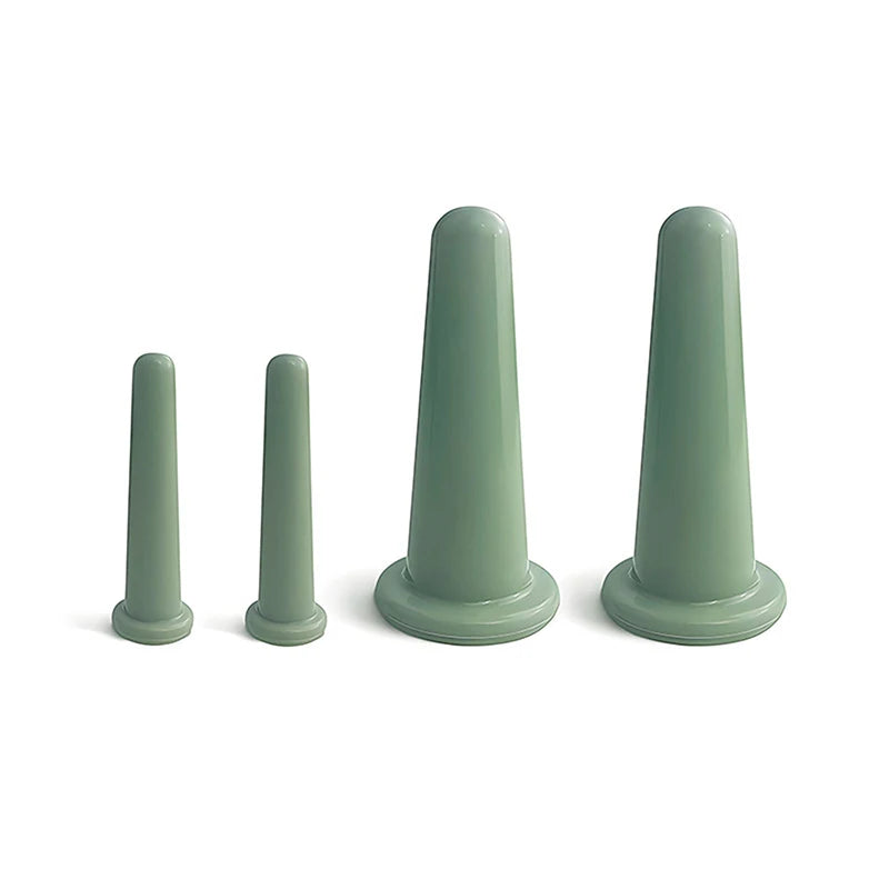 2/4PCS Silicone Vacuum Cupping Massage Jars Massage Facial Suction Cups Face Neck Lift Skin Scraping Guasha Anti Wrinkle