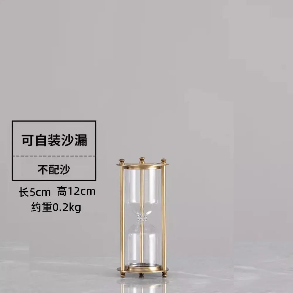 Metal Hourglass Bottle Self-contained Sand Empty Bottle Retro Bedroom Study Desk Office Decoration Creative Hourglass Clock