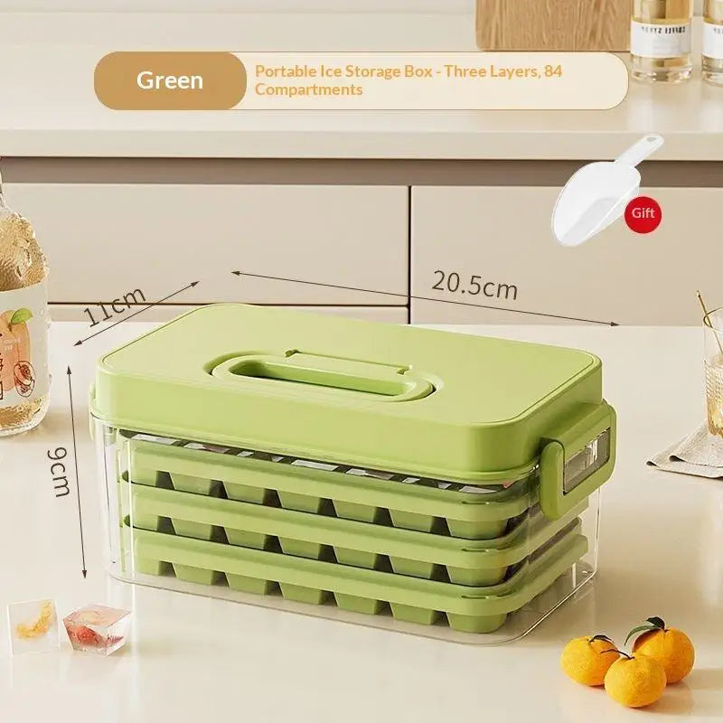 84-Cube Ice Cube Tray with Lid | Large Capacity Ice Maker Mold | Food-Safe Materials for , Cocktails
