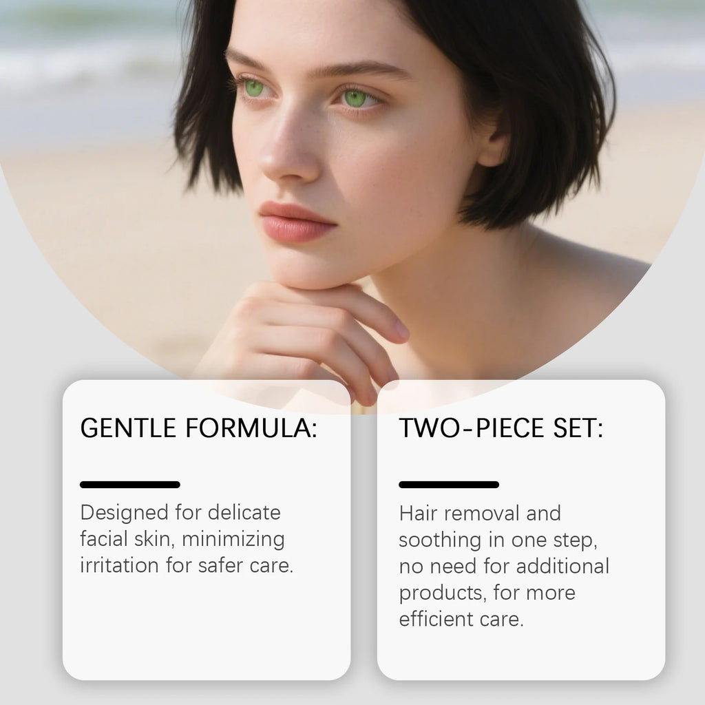 Facial Hair Removal Cream Painless Gentle Hair Remover for Face Non-Irritating Nourishing Formula Smoothing Skin Care Depilatory