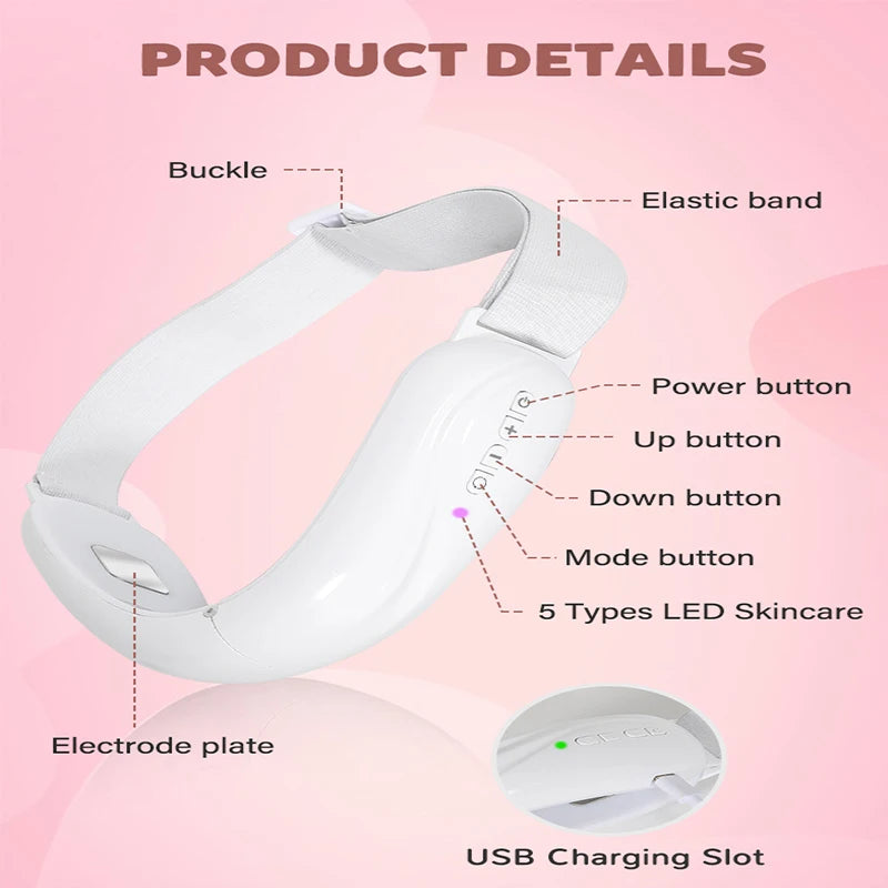 Micro-current Facial Shaping Device, Tightening Double Chin, LED V-face Beauty Device, High-frequency Vibration Facial Massager