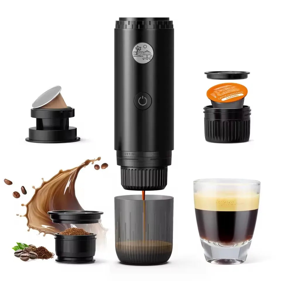 2026 Portable Espresso Machine 3-in-1 Travel Coffee Maker for Camping Hiking Office Self-Heating with USB-C