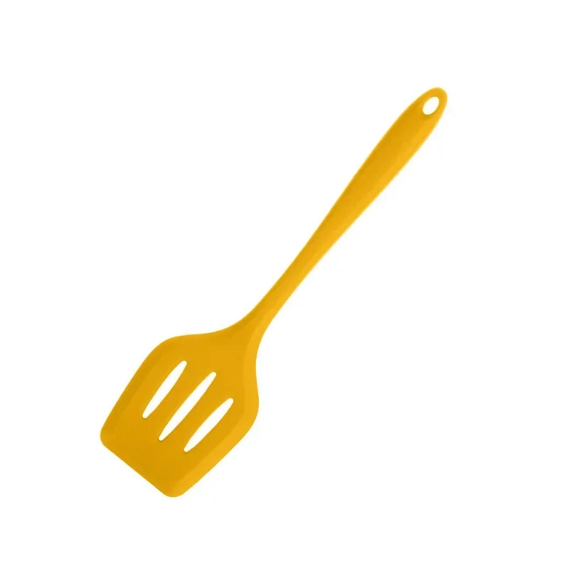 Silicone Kitchen Utensils Set For Cooking Baking Yellow Non Stick Spatula Set Heat Resistant Kitchen Utensils Cooking Tool