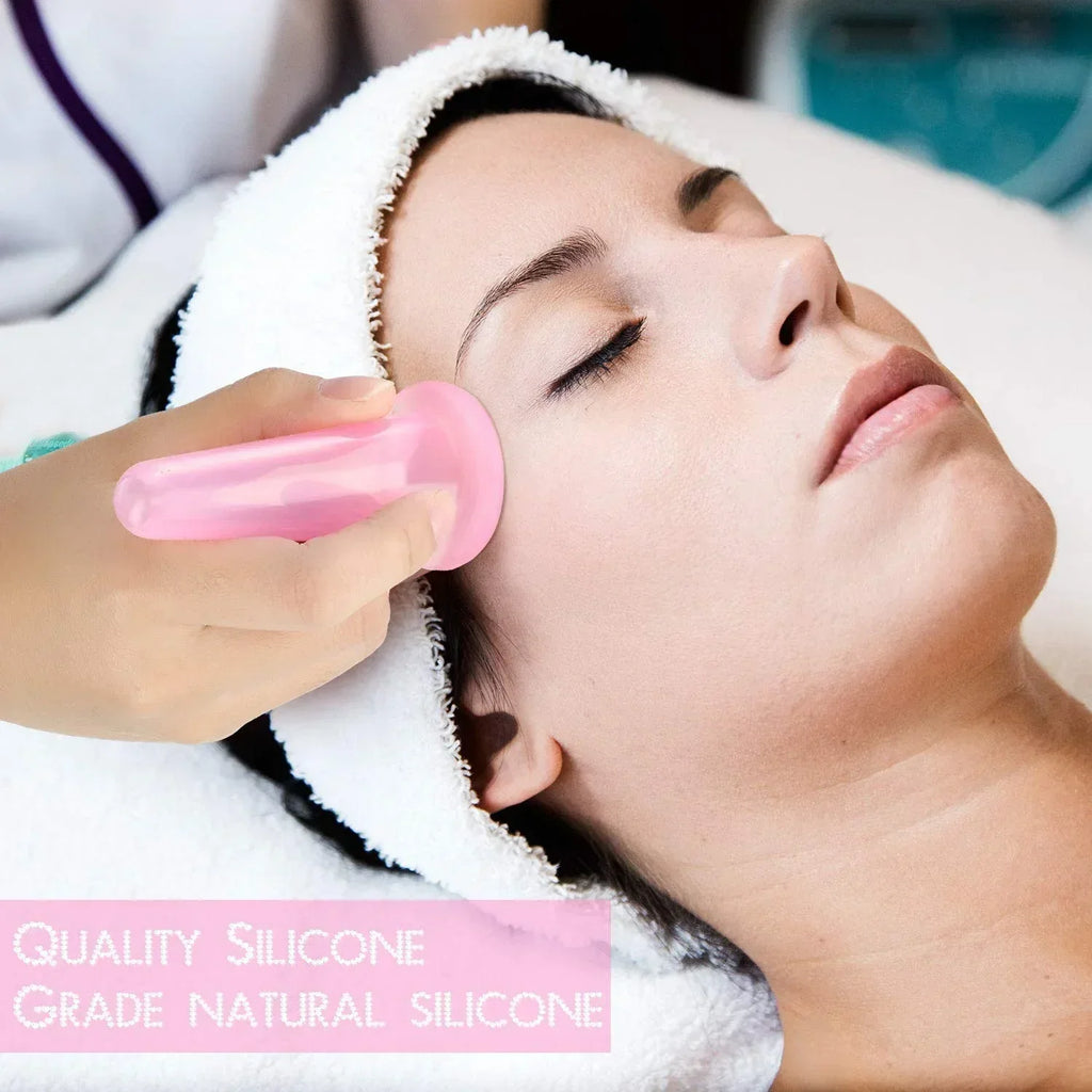 Silicone Vacuum Cupping Massage Jars Anti Cellulite Massage Facial Suction Cups Face Neck Lift Skin Scraping Guasha Anti Wrinkle
