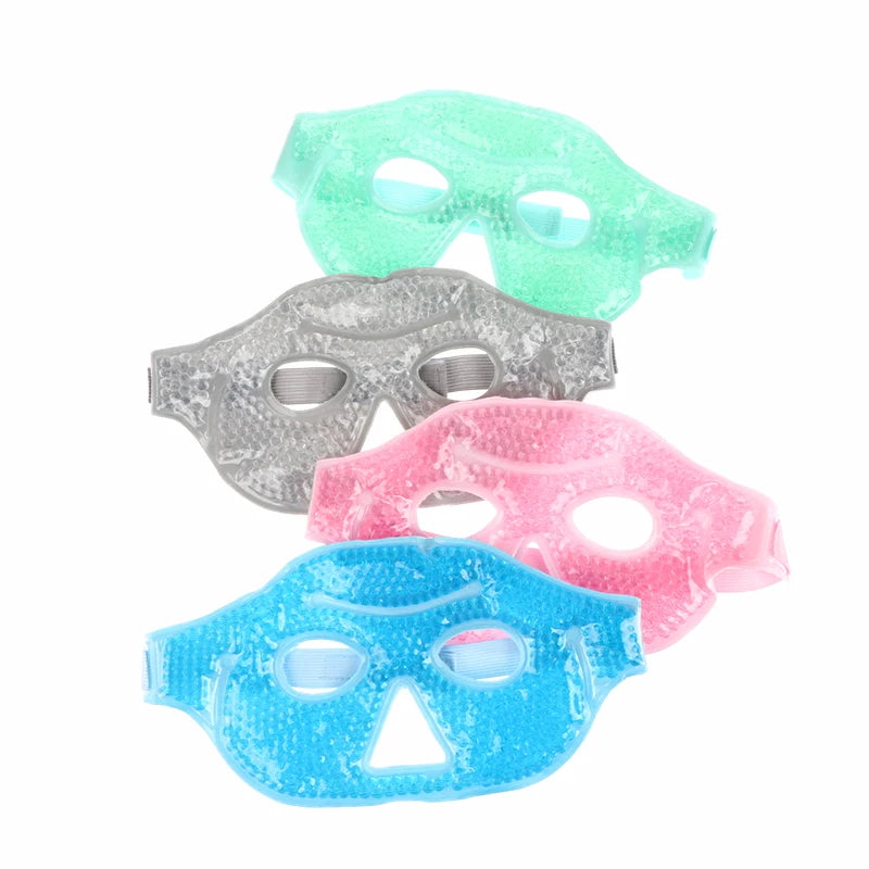 Reusable Cooling Eye Mask with Gel Beads - Visible Cold Compress for Puffy & Dry Eyes, SPA Care Essential