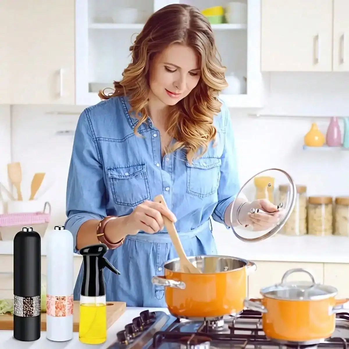 1 Electric Pepper Grinder - Automatic Spice Grinder with Adjustable Thickness - Perfect for Cooking and Grilling!