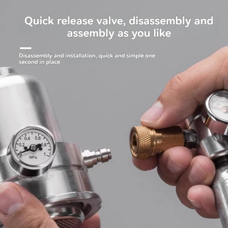New Portable Manual Espresso Coffee Maker, Mini Air Pump Pneumatic Machine for Camping Office Home, Compact Metal Body