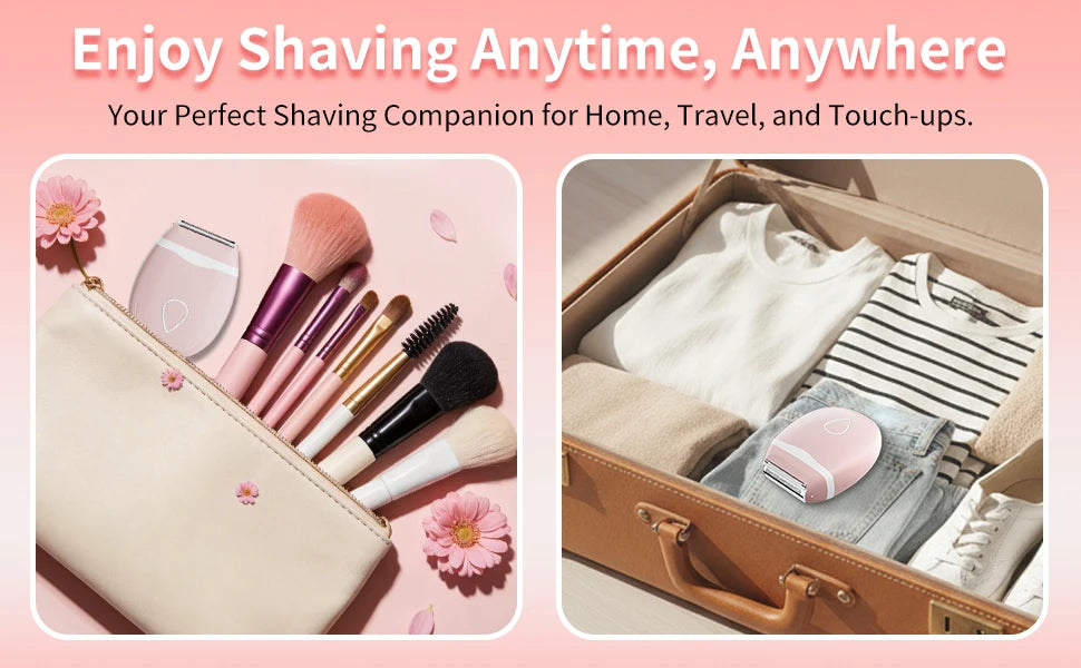 Facial Hair Remover for Women  Wet Dry Use Electric Shaver Portable Bikini Trimmer for Face,Legs,Underarms and Bikini Line