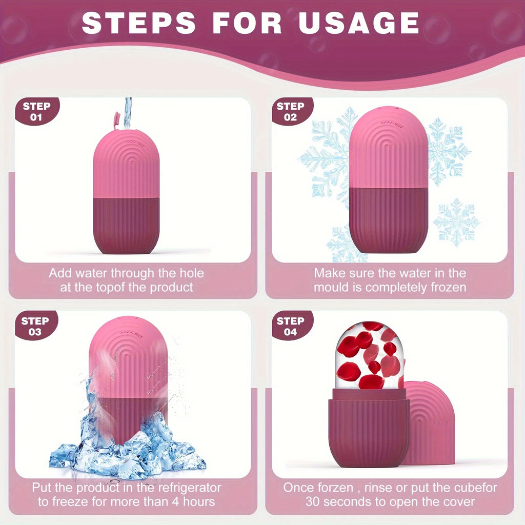 Face and Eye Ice Roller, Face Beauty Ice Roller, Facial Ice Massage Beauty Silicone, Reusable Leakproof Skin Care Tool