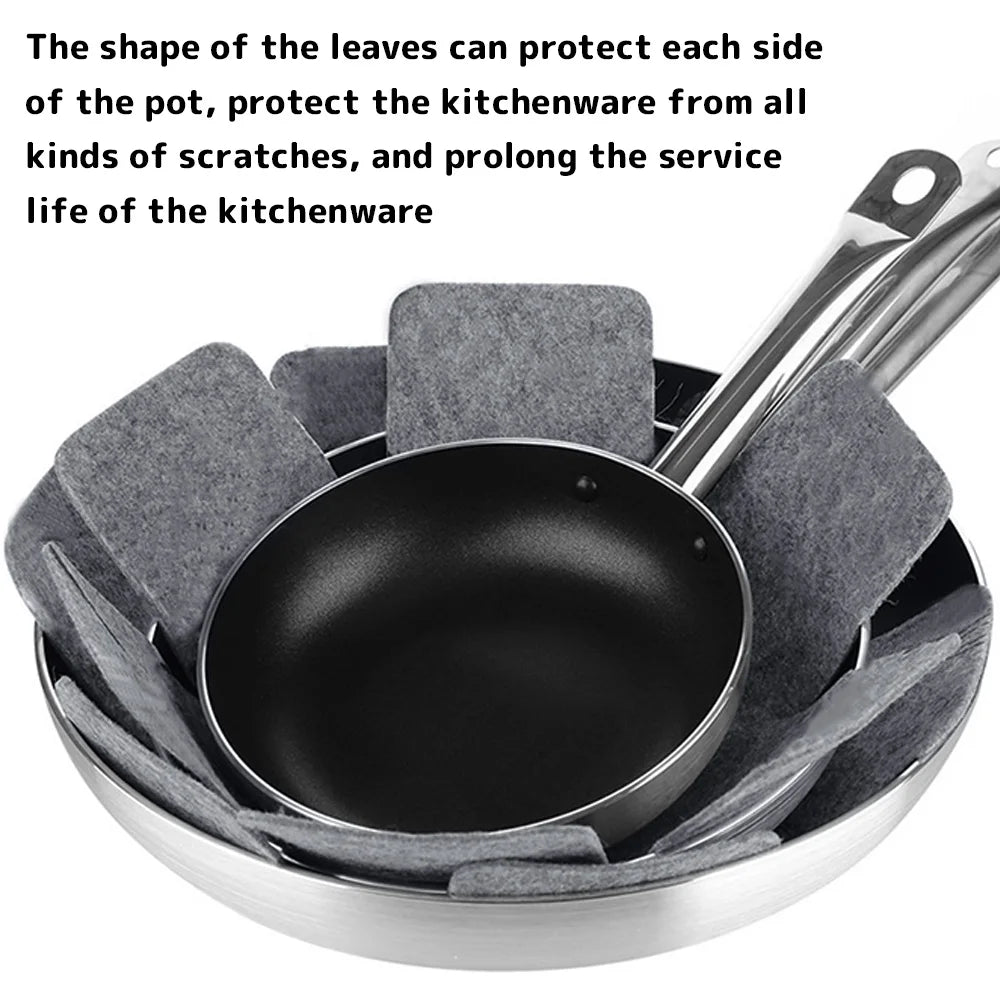 Pot and Pan Protectors 12/24Pcs Pot Dividers Pad Non-woven 3 Sizes Pans Separator Pads for Protecting Separators Pads Cookware
