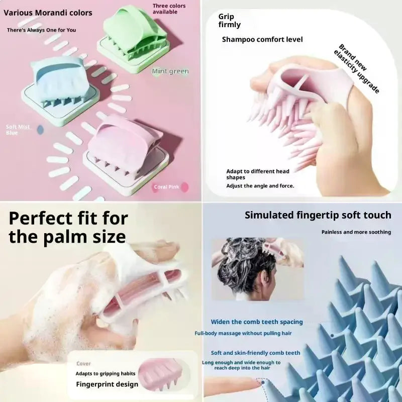 Shampoo Brush Head Scalp Massage Comb With Handle Hair Washing Comb Body Massage Brush Bath Shower Brush Salon Hairdressing Tool