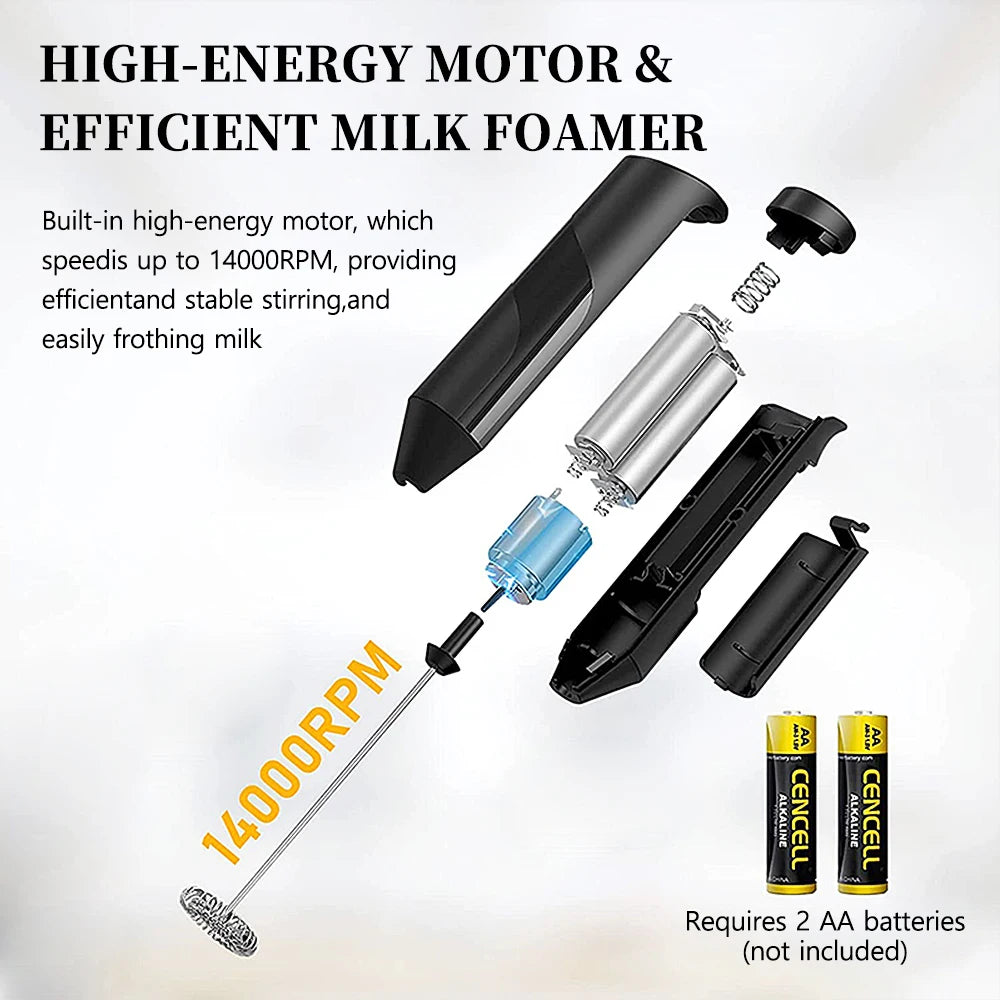 Electric Milk Frother Electric Milk Frother Coffee Mini Foamer Maker Egg Beater Black Kitchen Small Power