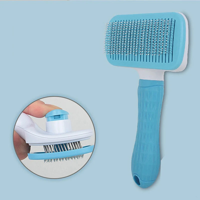 Self Cleaning Slicker Brush Pet Grooming Brush One Button Hair Removal Comb for Dogs Cats Removes Loose Undercoat Tangled Hair