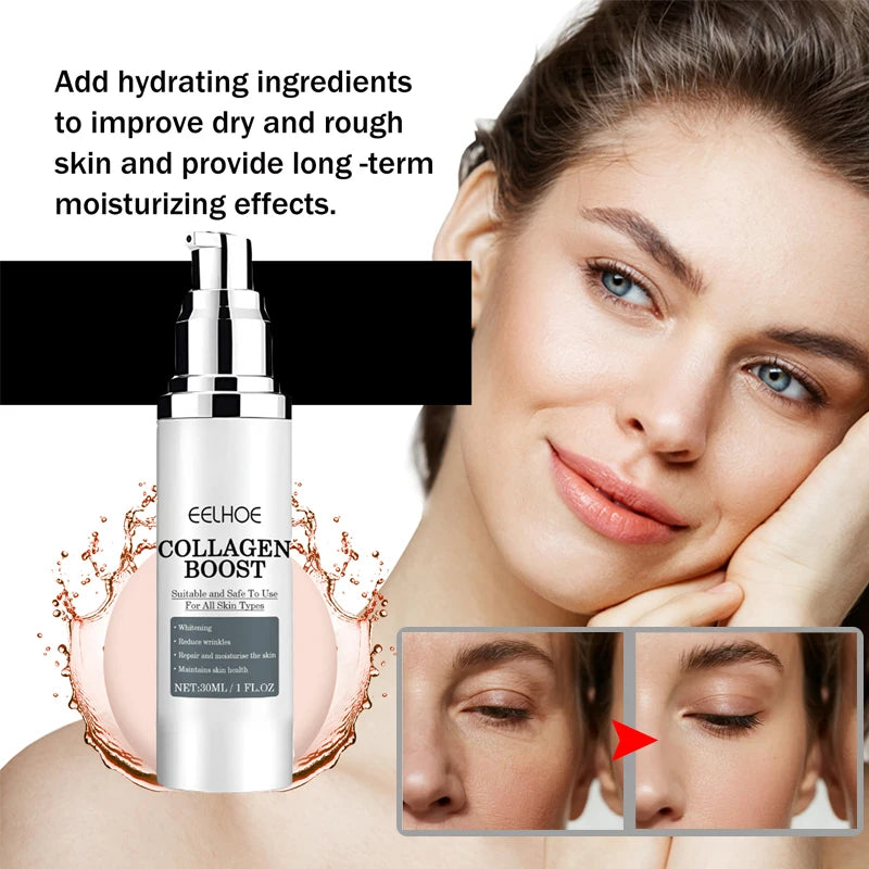 Collagen Booster Face Cream Moisturizing Firming Fade Fine Lines Face Brightening Collagen Booster Hyaluronic Acid Skin care