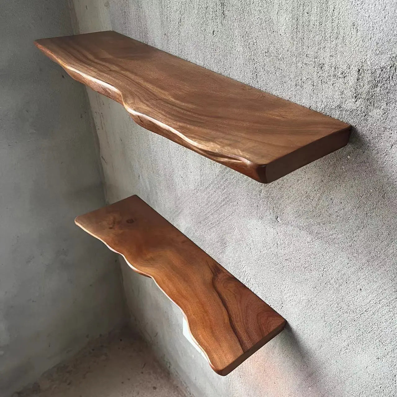Floating Shelves for Wall Farmhouse Wooden Shelves Live Edge Shelf with Unique Natural Grain for Living Room Bedroom Kitchen