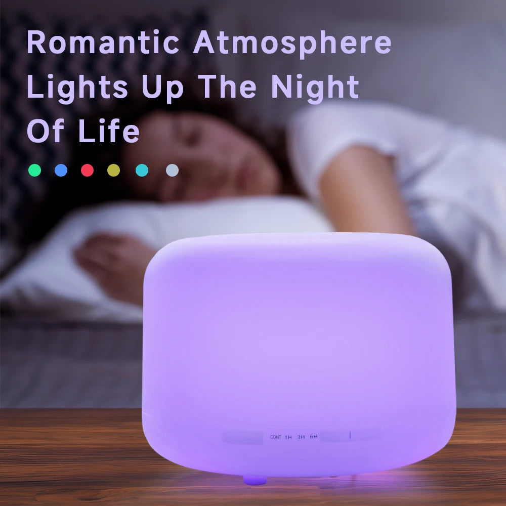 Air Humidifier Essential oil Diffuser 500ML Ultrasonic Cool Mist Maker Fogger USB Humidifier LED Lamp Aroma Diffuser with Light