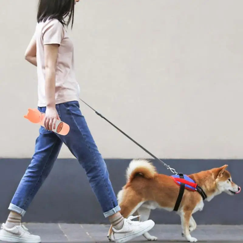 Dog Travel Water Bottle Leak Proof Travel Bowl Drinking Feeder With Food Container Outdoor Accessories For Walking
