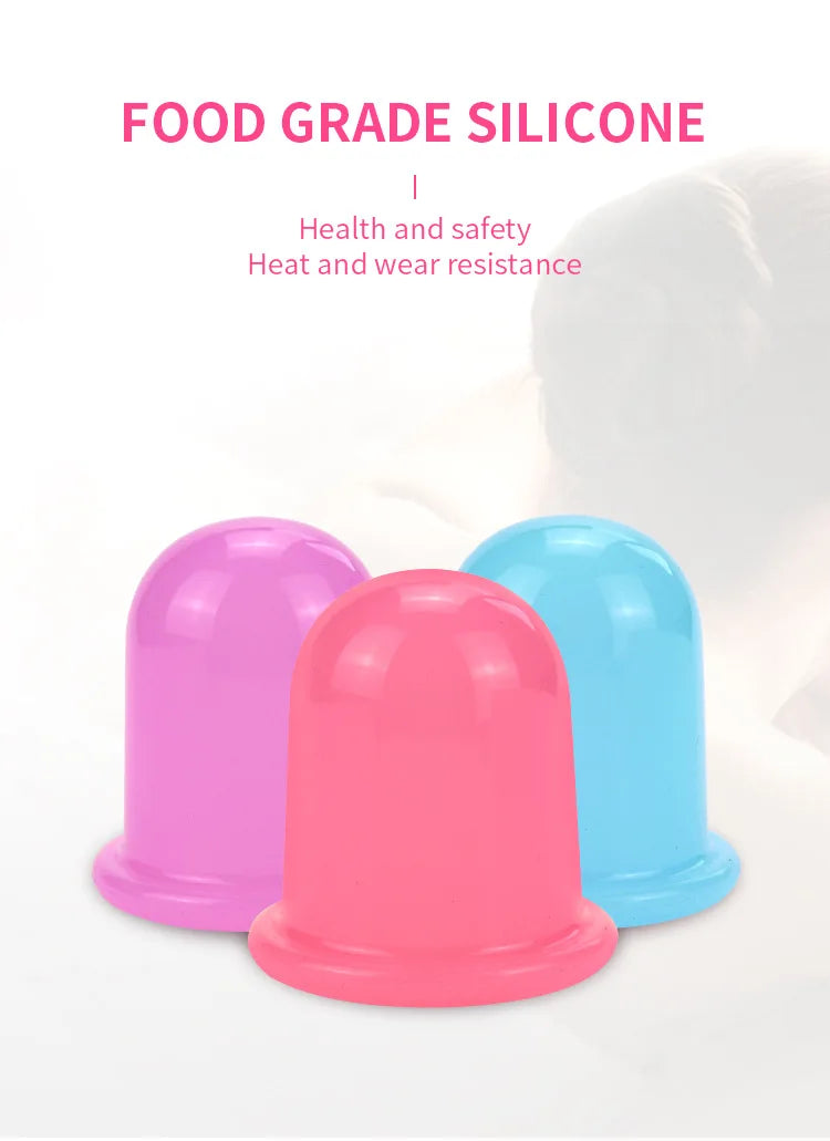 Silicone Vacuum Cupping Massage Jars Anti Cellulite Massage Facial Suction Cups Face Neck Lift Skin Scraping Guasha Anti Wrinkle