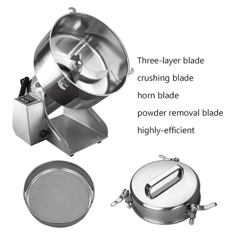Electric Grain Grinder Mill 2000g High-speed Spice Herb Mill Commercial Powder Machine for Dry Cereals Grain Herb Spice Coffee