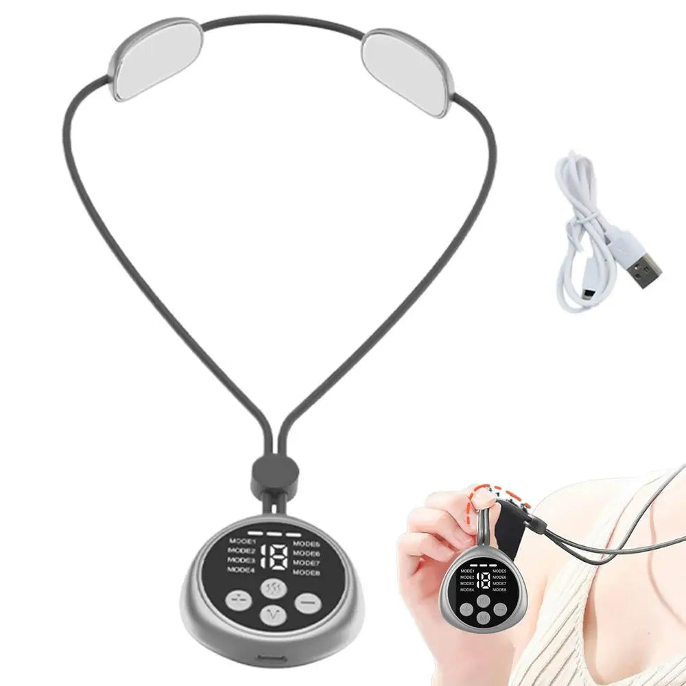 heated neck massager Sleep Massag Smart Cervical Neck Massager necklace Portable Lymphatic Relief Neck Massager With 8 Modes