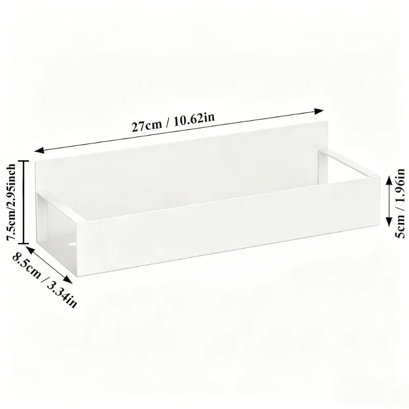 White Magnetic Spice Rack For Fridge Side Wall Mount Organizer Kitchen Storage Container Washing Basket Produce Bowl Box