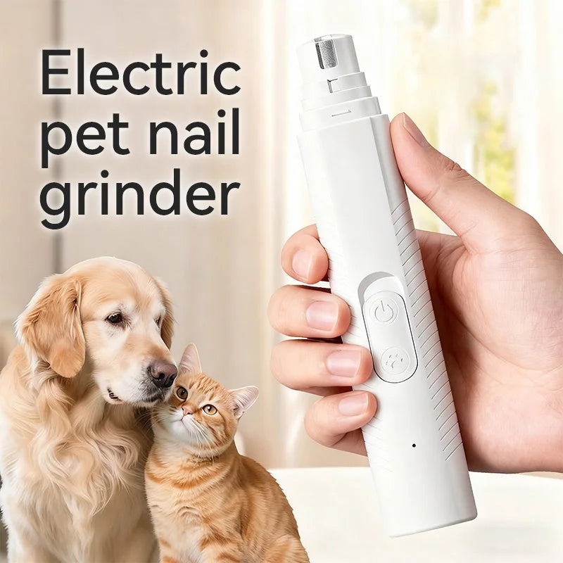 USB Rechargeable Electric Pet Nail Grinder for Dogs & Cats – Quiet Motor with Diamond Grinding Wheel