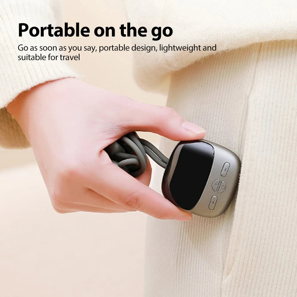 Mini Hanging Neck Massager Portable Muscle Stimulator Hot Compress Pulse Neck Massager Rechargeable Cervical Spine Massager