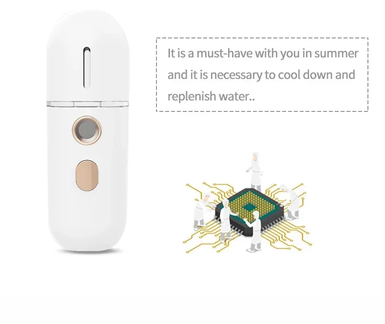 Facial Steamer Device Beauty Spray Hydrating Apparatus  Rechargeable Mini Portable Humidifier