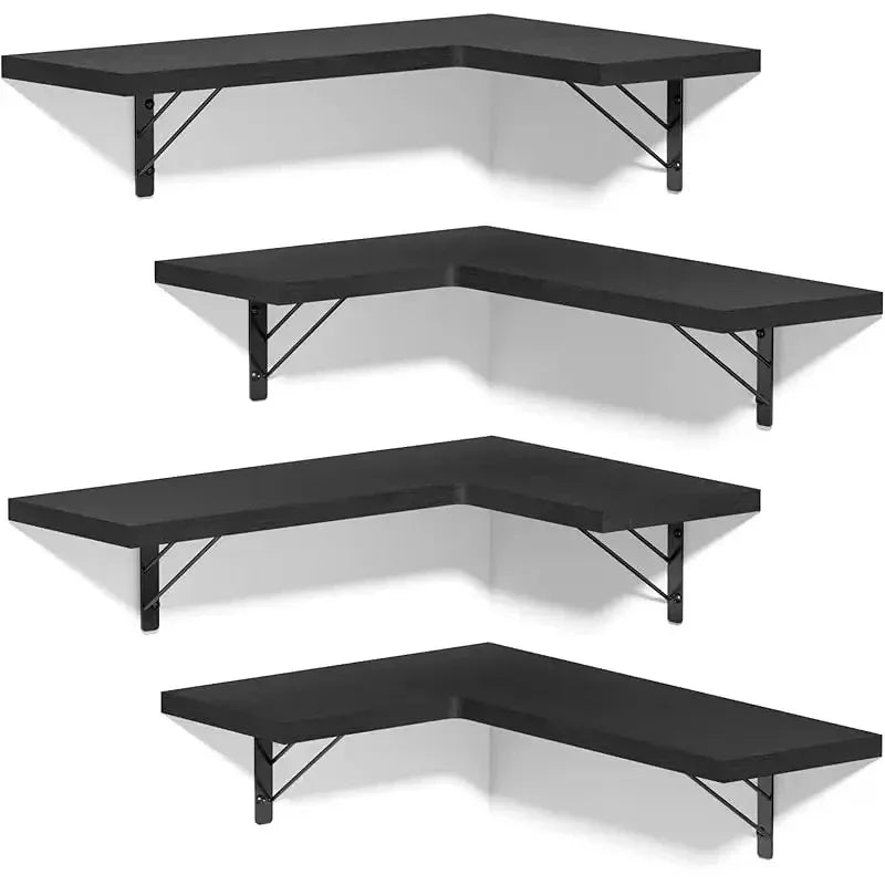 Modern Wood Floating Shelves Wall Mounted Space Saving Corner Design For Home Decoration Top Quality Delicate Style