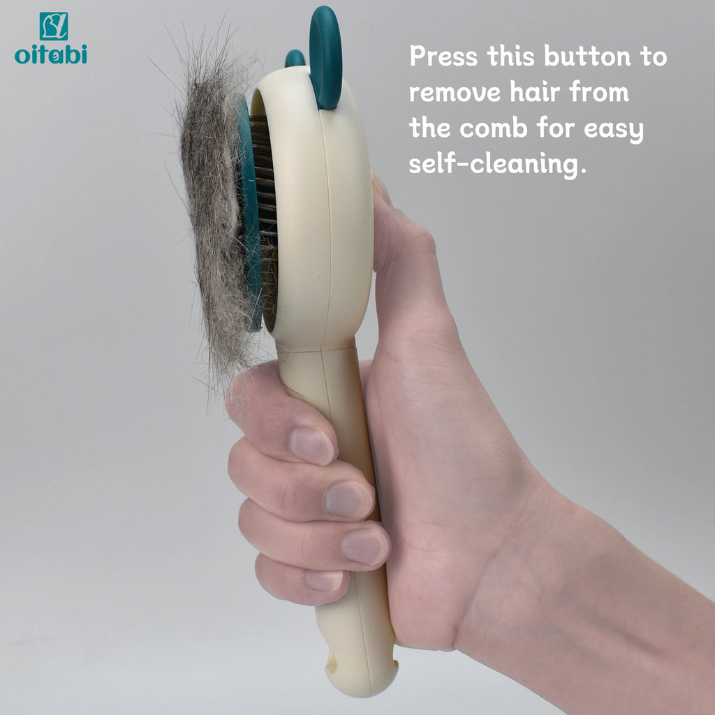 Oitabi Self Cleaning Slicker Brush - Skin Friendly Deshedding Grooming Tool for Dogs & Cats, Suitable for Shedding & Haired Pets