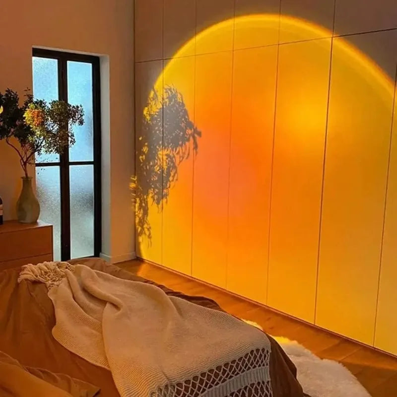 Sunset Projection Lamp USB Home Decoration Atmosphere Lamp Multi-angle Rotatable Suitable for Home Living Room and Bedroom