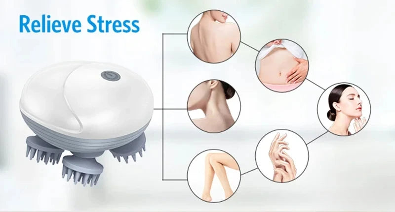 2-in-1 Deep Cleansing Vibrating Brush, Rechargeable Scalp Cleaner Pet Massager with Low Noise, Waterproof for Hair Wash Pet Care