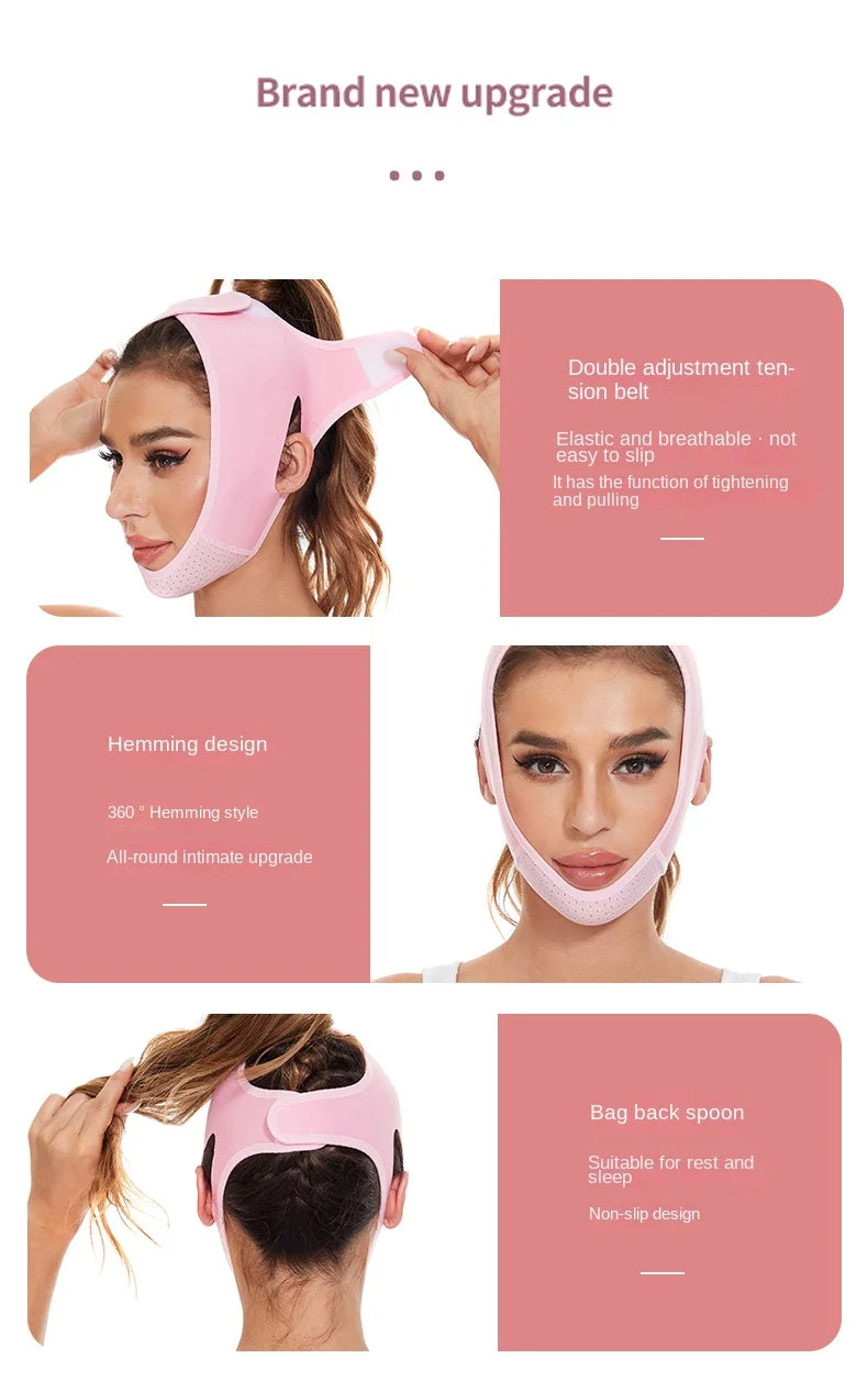 Reusable Double Chin Reducer- V Line Mask -Double Chin Remover-Facial Slimming Chin Strap-Chin Up Mask Face Lifting Belt V Shape